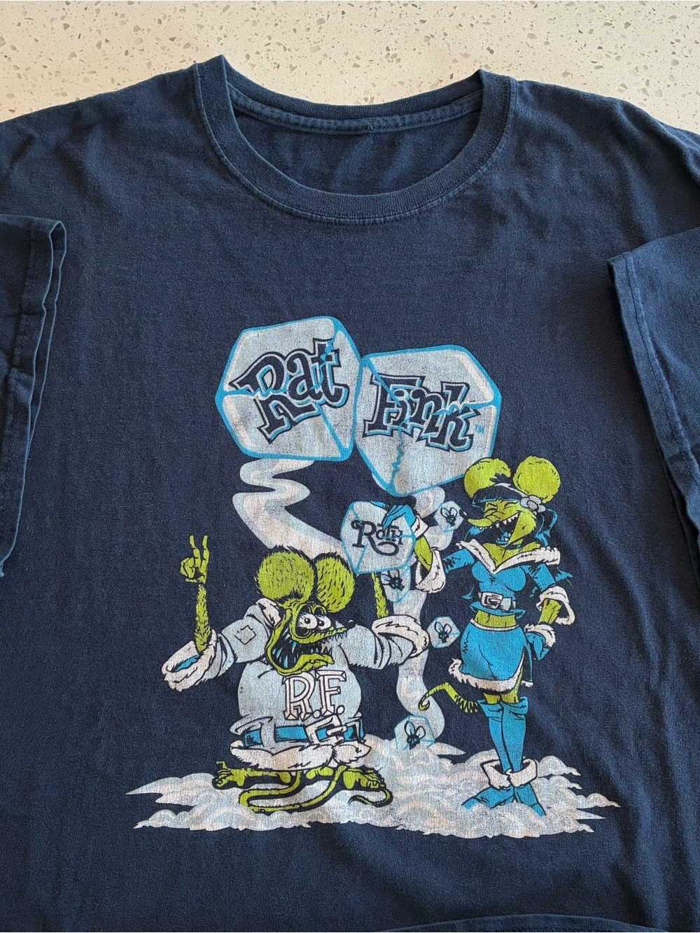 000 - VINTAGE 00s RATI FINK ED BIG DADDY ROTH HOT ROD Y2K T SHIRT